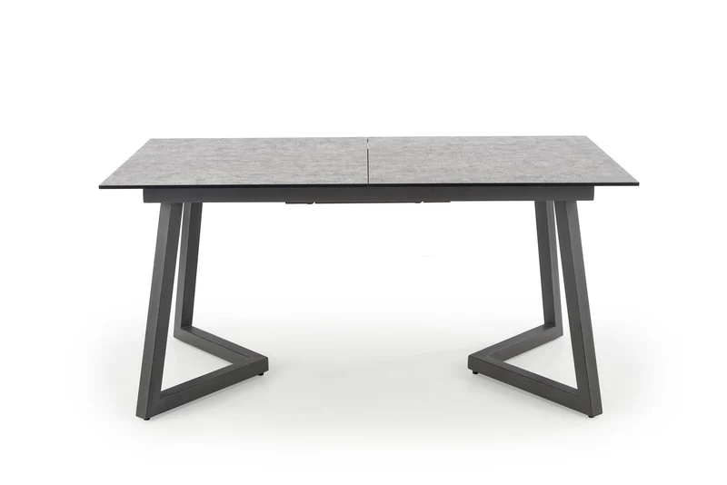 Tavolo allungabile in Vetro grigio con gambe in acciaio grigio scuro Tiziano 160x90 cm - allungabile fino a 210 cm