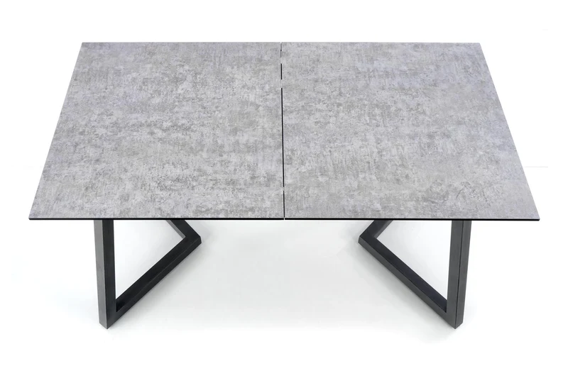 Tavolo allungabile in Vetro grigio con gambe in acciaio grigio scuro Tiziano 160x90 cm - allungabile fino a 210 cm