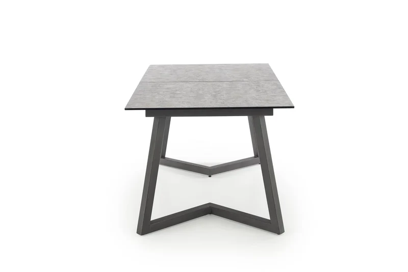 Tavolo allungabile in Vetro grigio con gambe in acciaio grigio scuro Tiziano 160x90 cm - allungabile fino a 210 cm