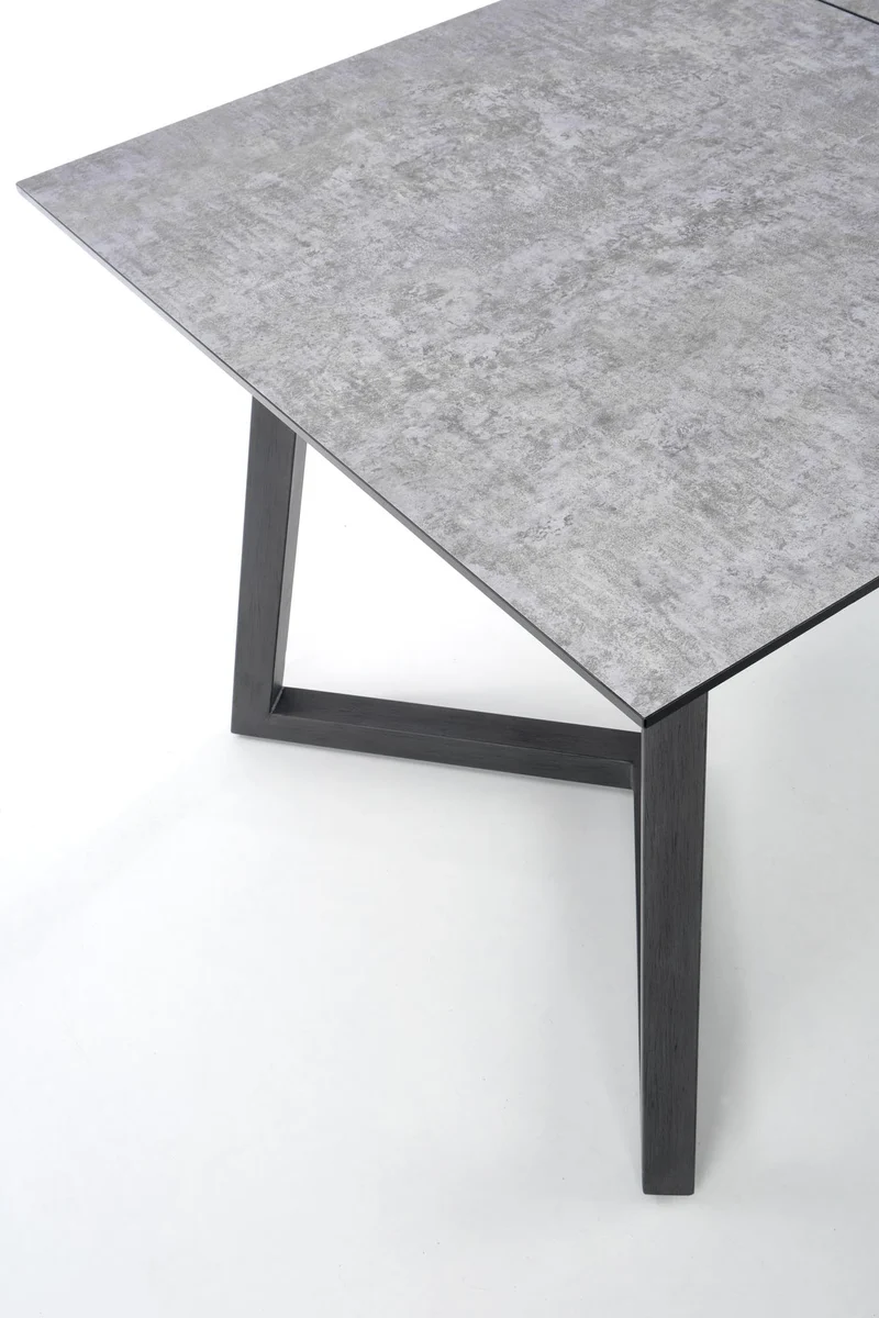 Tavolo allungabile in Vetro grigio con gambe in acciaio grigio scuro Tiziano 160x90 cm - allungabile fino a 210 cm