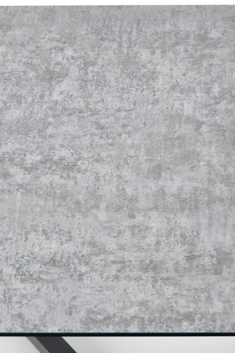 Tavolo allungabile in Vetro grigio con gambe in acciaio grigio scuro Tiziano 160x90 cm - allungabile fino a 210 cm