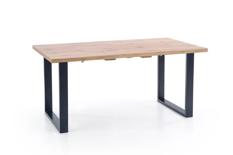 Tavolo allungabile in legno laminato rovere con gambe in acciaio nero Venom 135x85 cm - allungabile a 185 cm