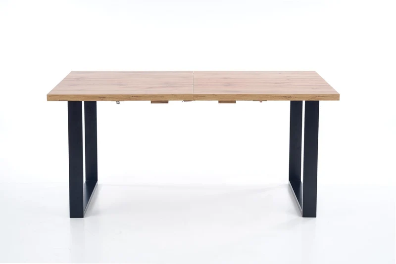 Tavolo allungabile in legno laminato rovere con gambe in acciaio nero Venom 135x85 cm - allungabile a 185 cm