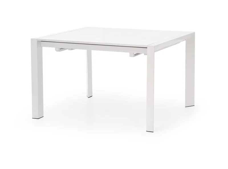 Tavolo allungabile inlegno MDF laccato bianco e piedi in acciaio bianco Stanford 130x80 cm - allungabile fino a 210 cm