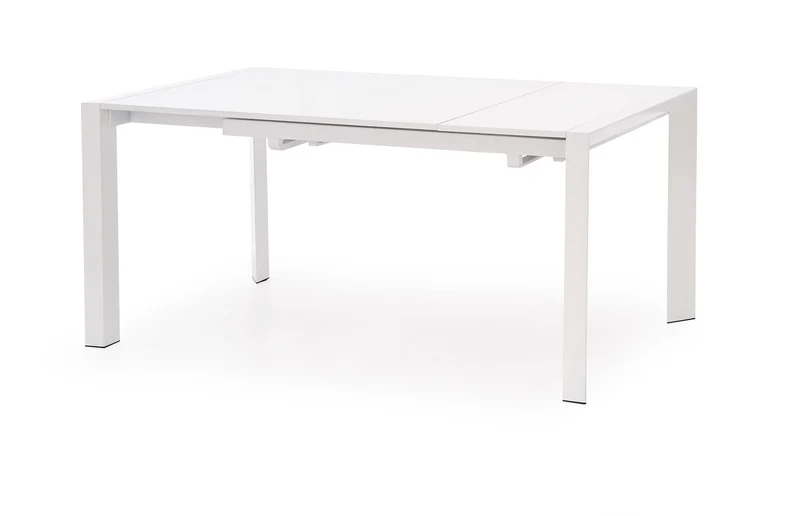 Tavolo allungabile inlegno MDF laccato bianco e piedi in acciaio bianco Stanford 130x80 cm - allungabile fino a 210 cm