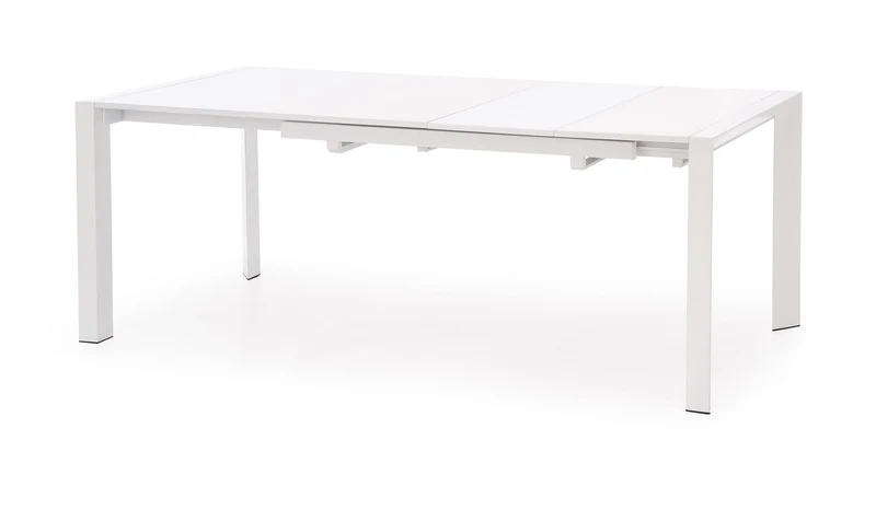 Tavolo allungabile inlegno MDF laccato bianco e piedi in acciaio bianco Stanford 130x80 cm - allungabile fino a 210 cm