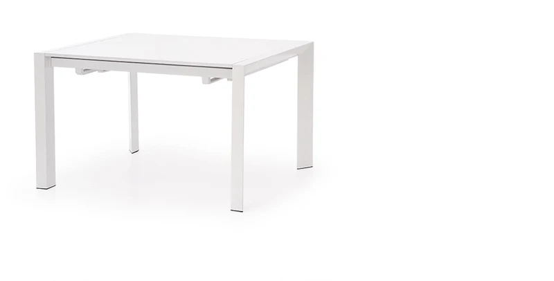 Tavolo allungabile inlegno MDF laccato bianco e piedi in acciaio bianco Stanford 130x80 cm - allungabile fino a 210 cm