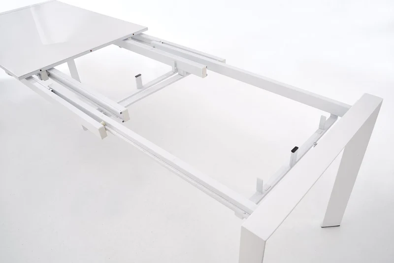 Tavolo allungabile inlegno MDF laccato bianco e piedi in acciaio bianco Stanford 130x80 cm - allungabile fino a 210 cm