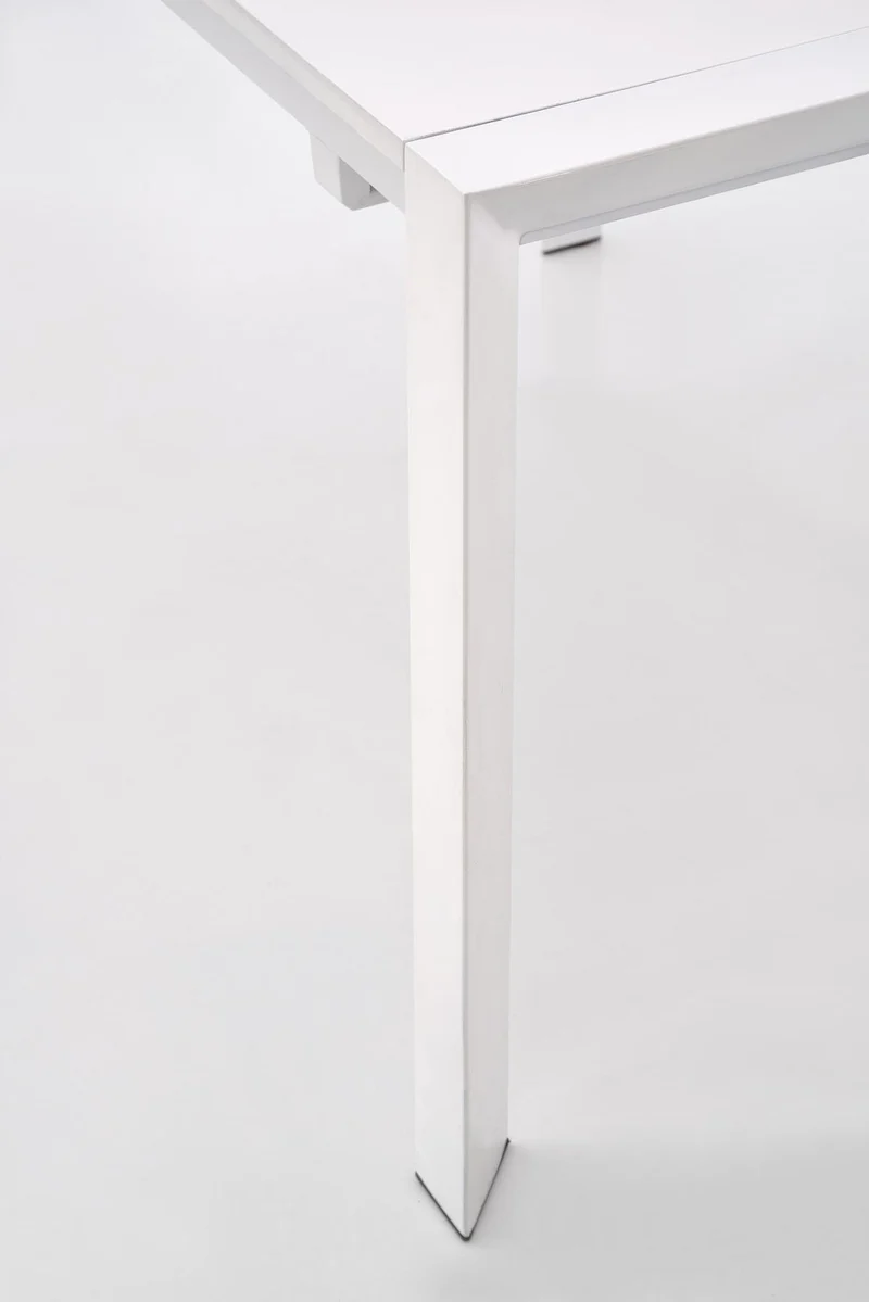 Tavolo allungabile inlegno MDF laccato bianco e piedi in acciaio bianco Stanford 130x80 cm - allungabile fino a 210 cm