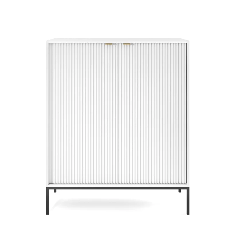 Credenza con piedi in metallo 2 ante in legno laminato Miseno 104x125 cm