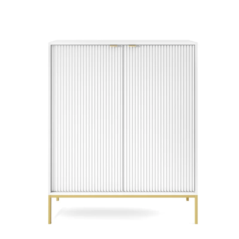 Credenza con piedi in metallo 2 ante in legno laminato Miseno 104x125 cm