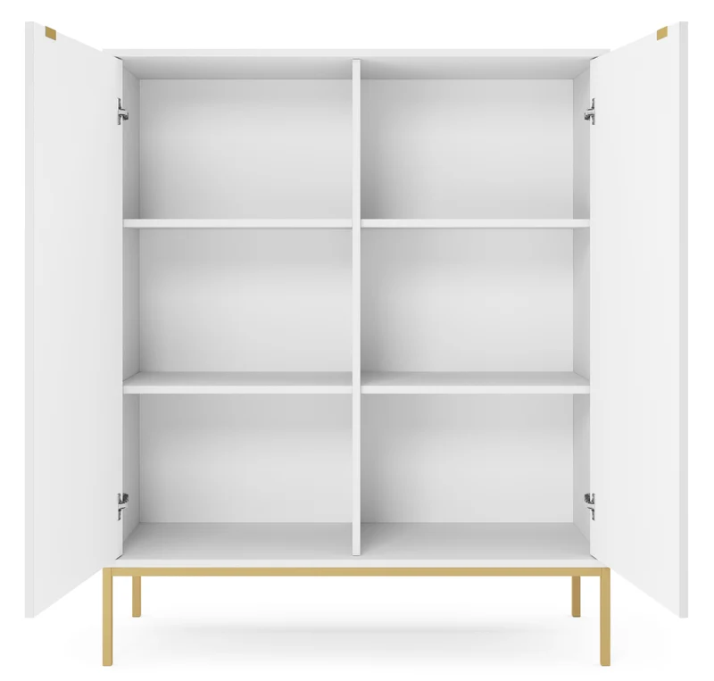 Credenza con piedi in metallo 2 ante in legno laminato Miseno 104x125 cm