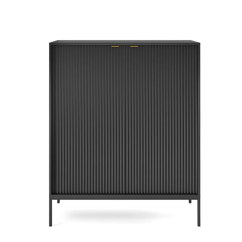 Credenza con piedi in metallo 2 ante in legno laminato Miseno 104x125 cm
