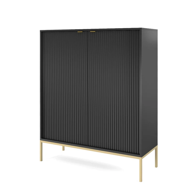 Credenza con piedi in metallo 2 ante in legno laminato Miseno 104x125 cm