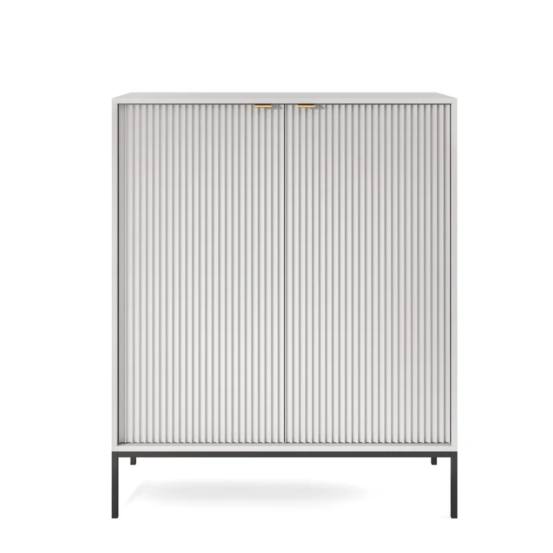Credenza con piedi in metallo 2 ante in legno laminato Miseno 104x125 cm