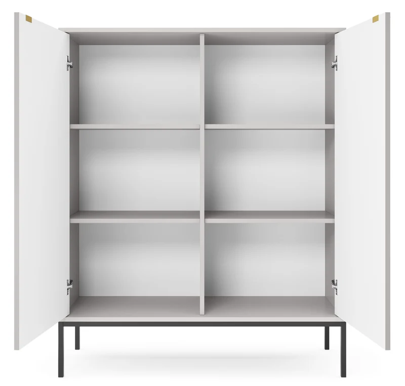 Credenza con piedi in metallo 2 ante in legno laminato Miseno 104x125 cm