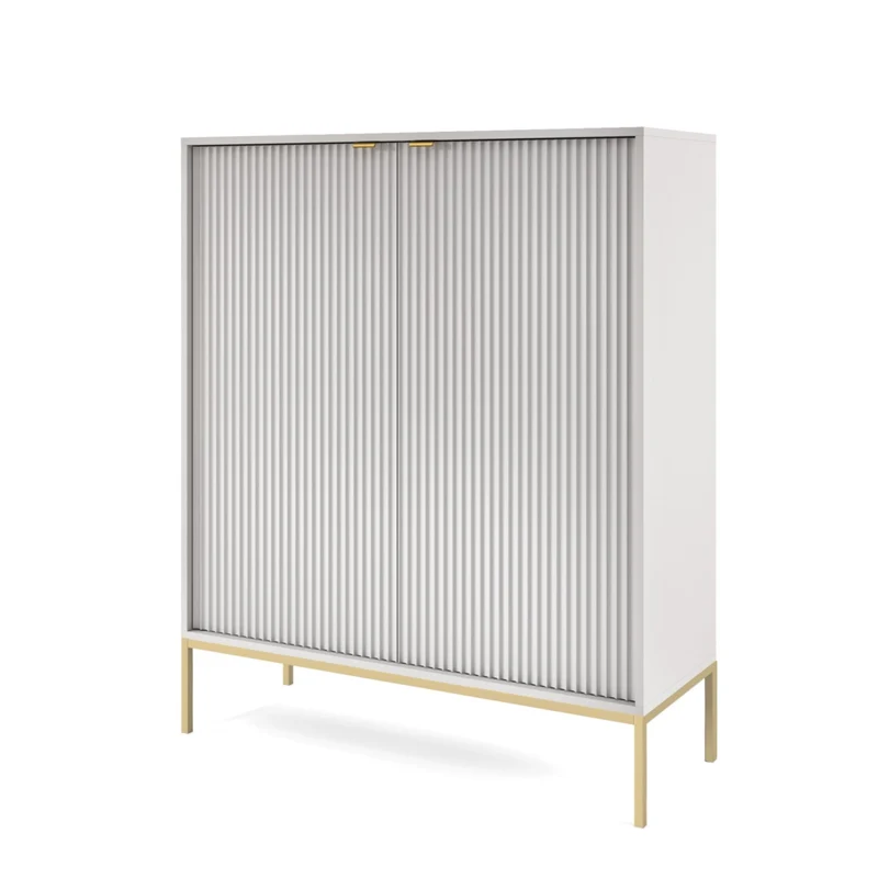 Credenza con piedi in metallo 2 ante in legno laminato Miseno 104x125 cm