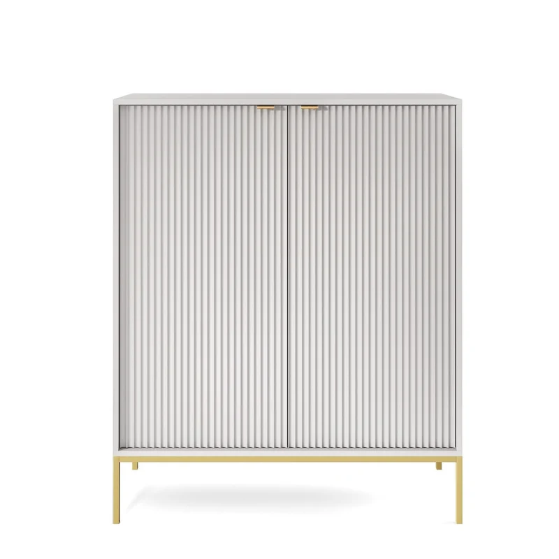 Credenza con piedi in metallo 2 ante in legno laminato Miseno 104x125 cm