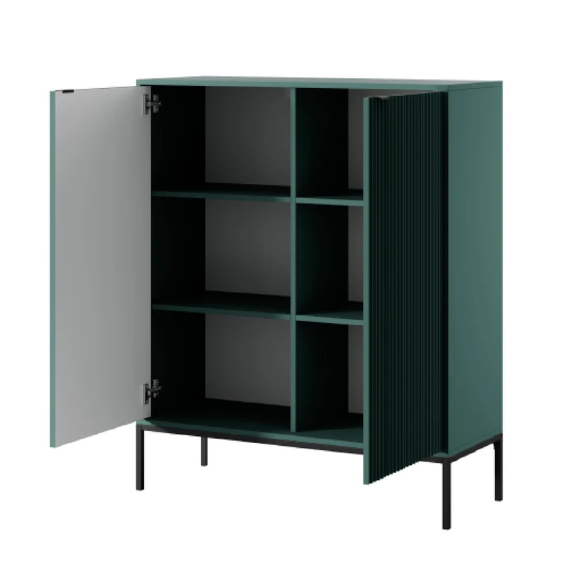 Credenza con piedi in metallo 2 ante in legno laminato Miseno 104x125 cm