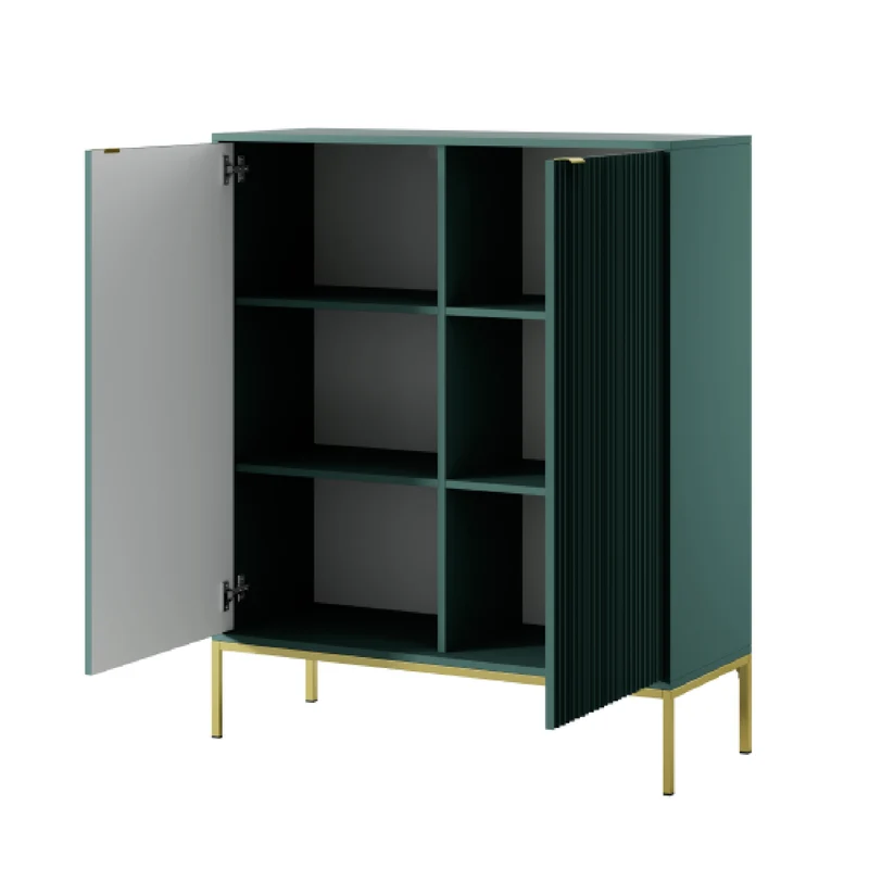 Credenza con piedi in metallo 2 ante in legno laminato Miseno 104x125 cm