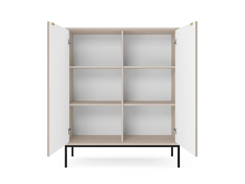 Credenza con piedi in metallo 2 ante in legno laminato Miseno 104x125 cm