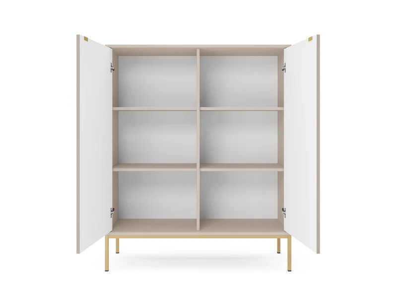 Credenza con piedi in metallo 2 ante in legno laminato Miseno 104x125 cm