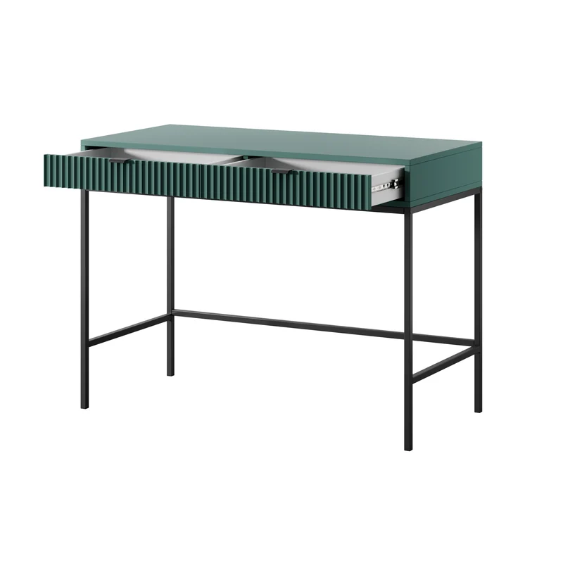 Consolle con piedi in metallo 2 cassetti in legno laminato Miseno 104x78 cm