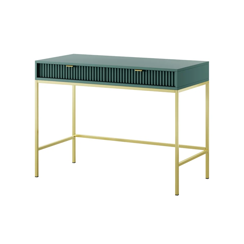 Consolle con piedi in metallo 2 cassetti in legno laminato Miseno 104x78 cm