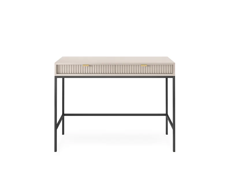 Consolle con piedi in metallo 2 cassetti in legno laminato Miseno 104x78 cm