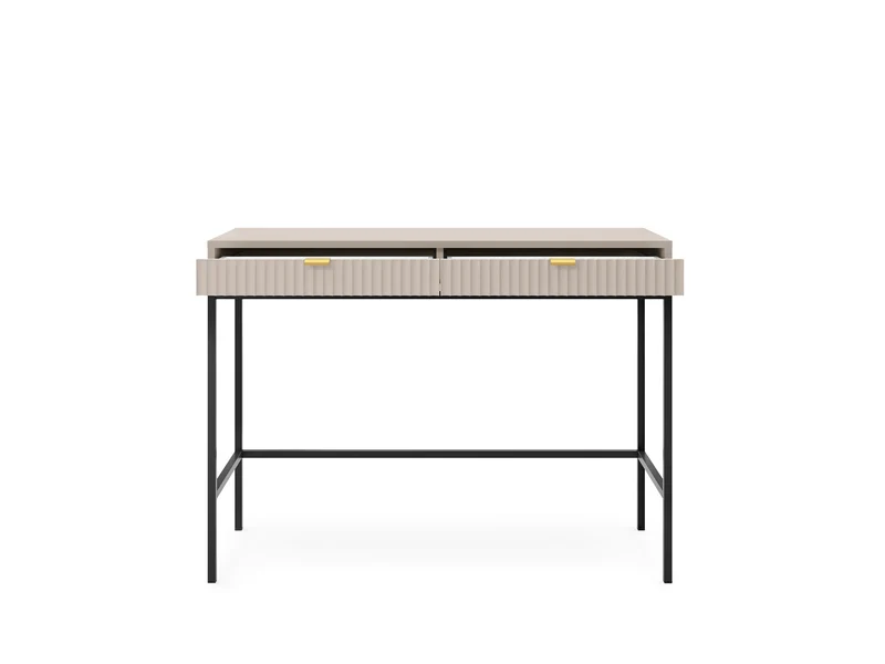 Consolle con piedi in metallo 2 cassetti in legno laminato Miseno 104x78 cm