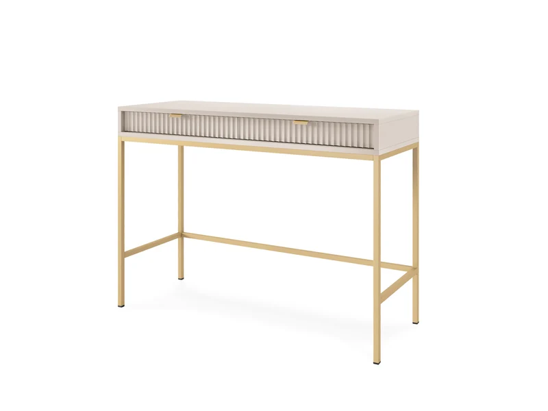 Consolle con piedi in metallo 2 cassetti in legno laminato Miseno 104x78 cm
