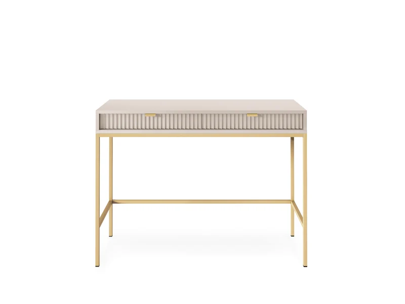 Consolle con piedi in metallo 2 cassetti in legno laminato Miseno 104x78 cm
