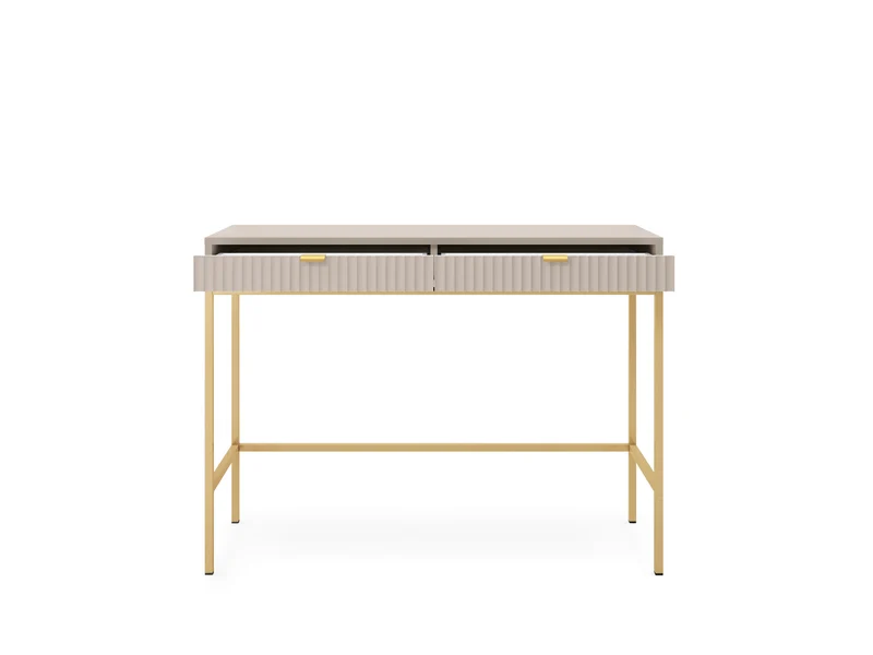 Consolle con piedi in metallo 2 cassetti in legno laminato Miseno 104x78 cm
