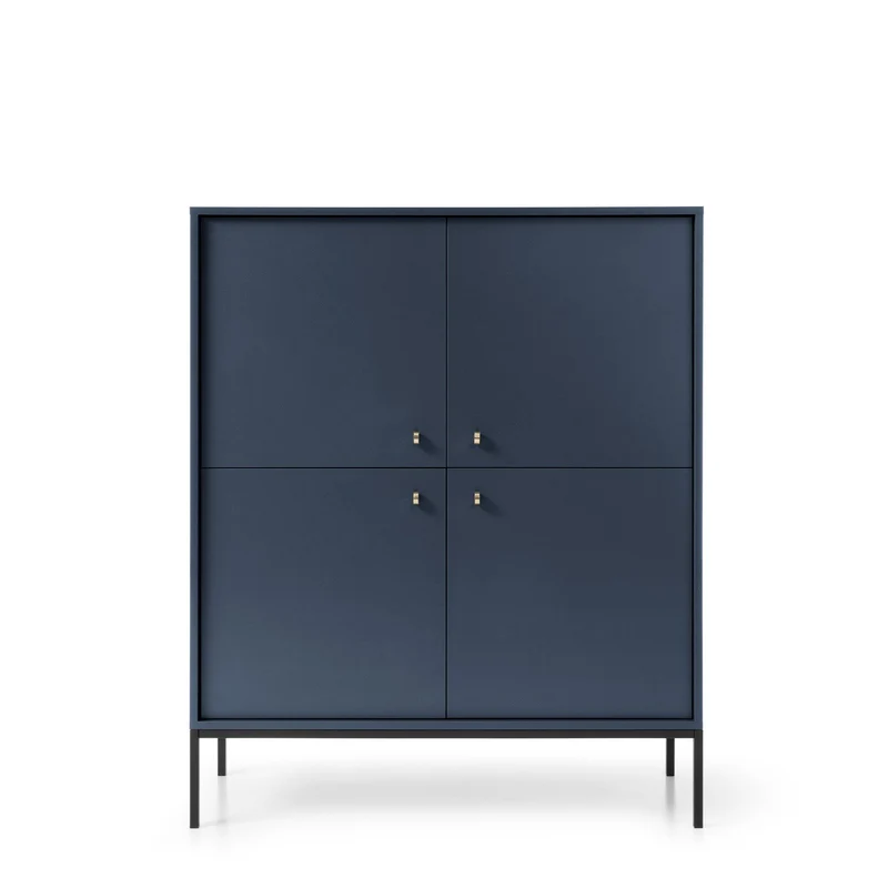 Credenza con piedi in metallo 4 ante in legno laminato Canterno 104x125 cm