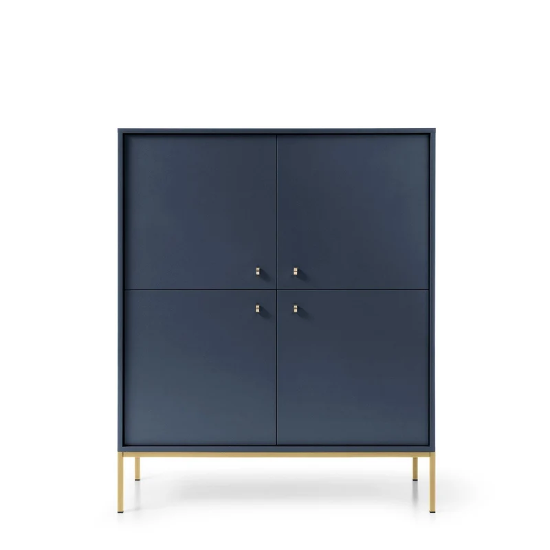 Credenza con piedi in metallo 4 ante in legno laminato Canterno 104x125 cm