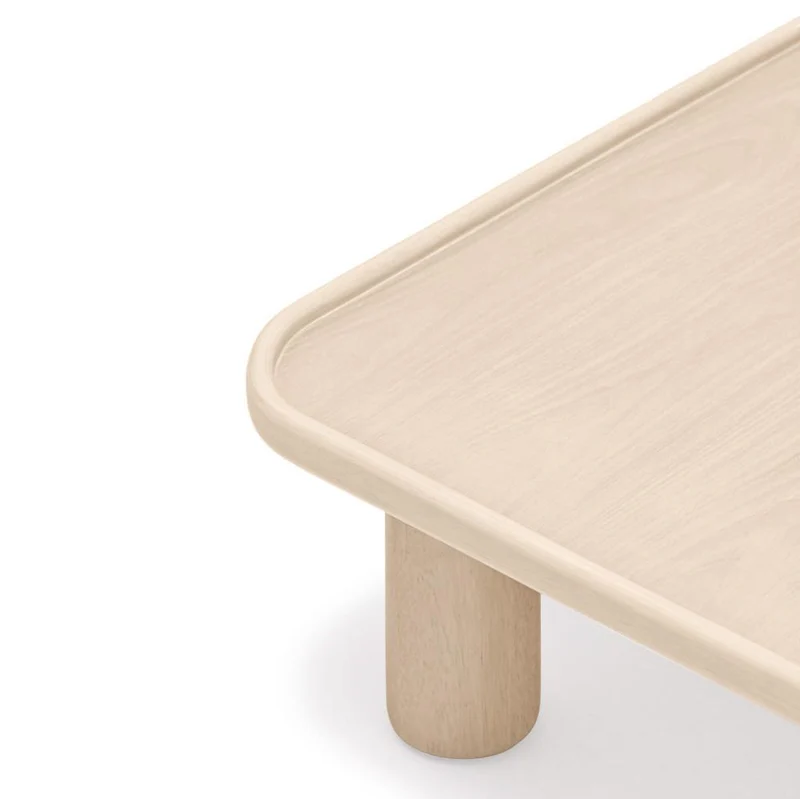 Set tavolini in legno naturale Nest di Teulat 79x79 h31 cm