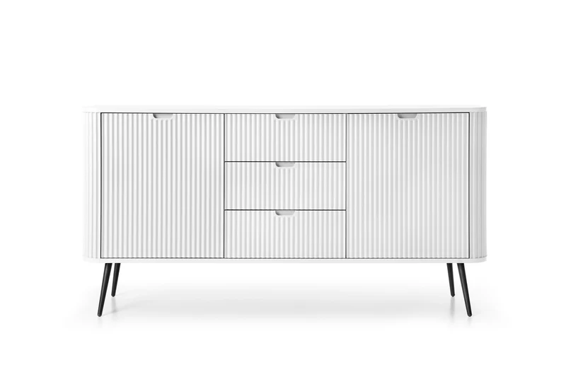 Madia 2 ante 3 cassetti con gambe in metallo Calisio 168x87 cm