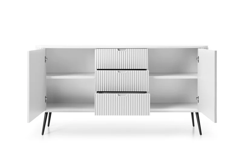 Madia 2 ante 3 cassetti con gambe in metallo Calisio 168x87 cm