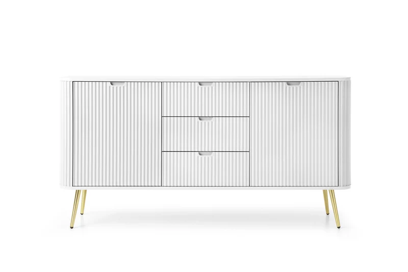 Madia 2 ante 3 cassetti con gambe in metallo Calisio 168x87 cm