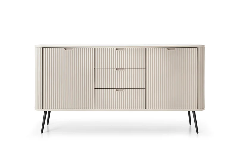 Madia 2 ante 3 cassetti con gambe in metallo Calisio 168x87 cm