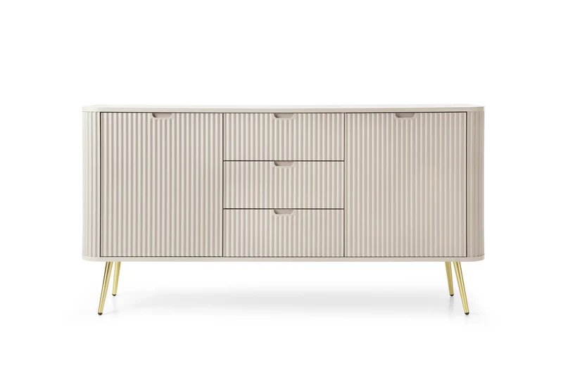 Madia 2 ante 3 cassetti con gambe in metallo Calisio 168x87 cm