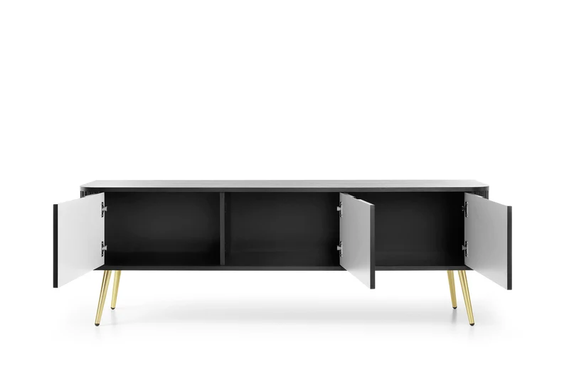 Mobile TV 3 ante con gambe in metallo Calisio 168x56 cm