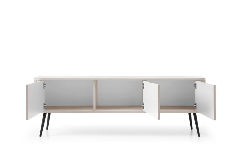 Mobile TV 3 ante con gambe in metallo Calisio 168x56 cm