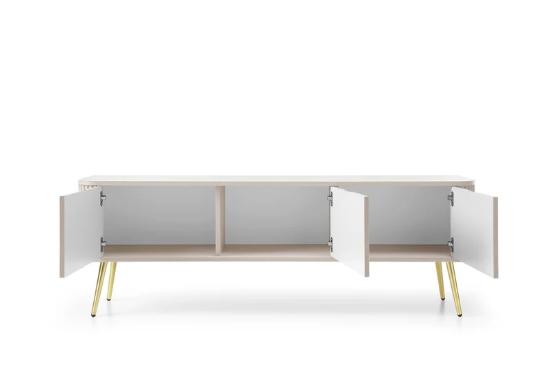 Mobile TV 3 ante con gambe in metallo Calisio 168x56 cm