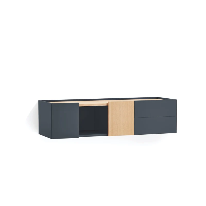 Consolle sospesa legno rovere e grigio antracite Otto 110x35 cm