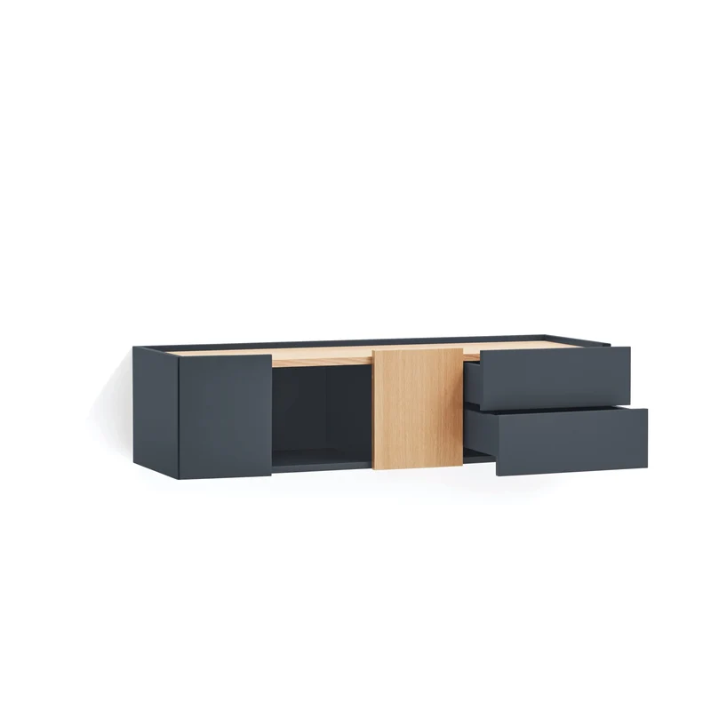 Consolle sospesa legno rovere e grigio antracite Otto 110x35 cm