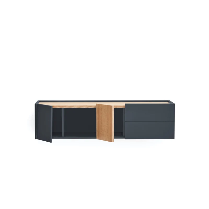 Consolle sospesa legno rovere e grigio antracite Otto 110x35 cm