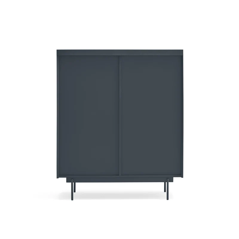 Credenza 2 ante 2 cassetti legno rovere e antracite Otto di Teulat 100x120 cm