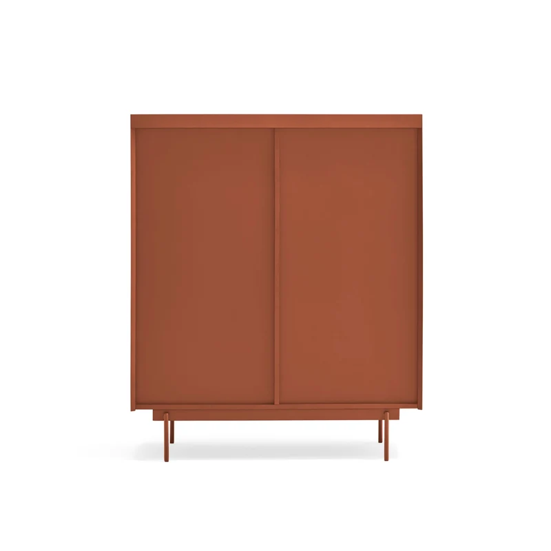 Credenza 2 ante 2 cassetti legno rovere e terracotta Otto di Teulat 100x120 cm