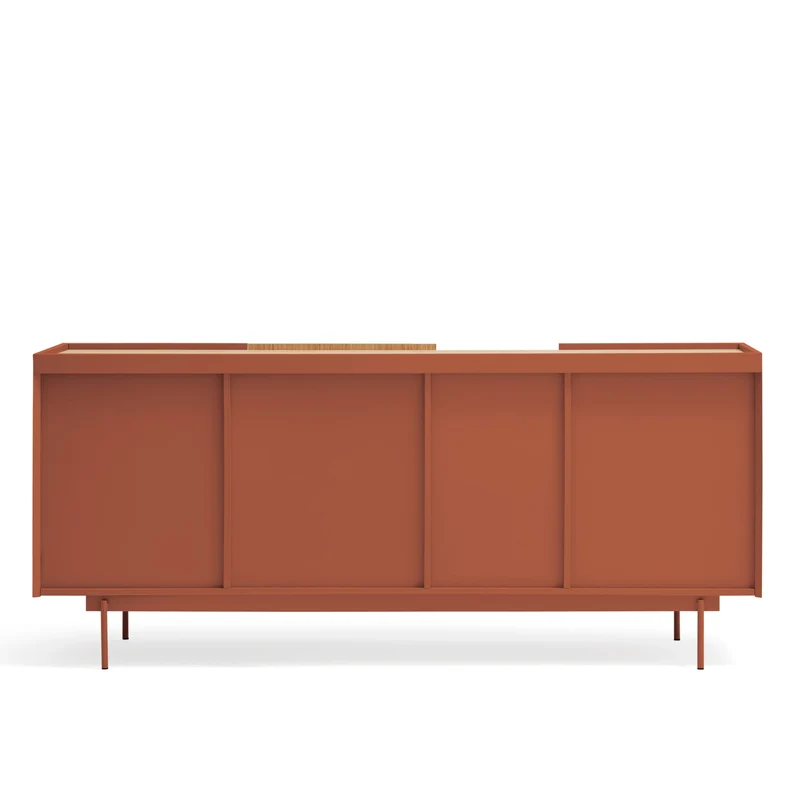 Madia 3 ante 3 cassetti legno rovere e terracotta Otto 180x78 cm